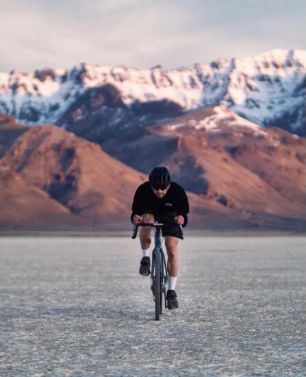 Biking through Alvord Desert