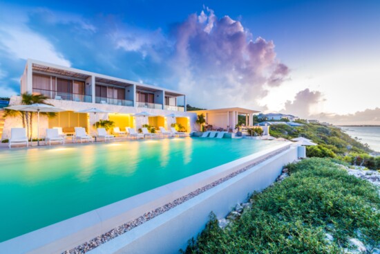 View of Rock House's infinity pool. 