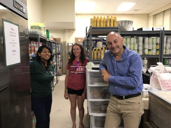 Paul and volunteers at food pantry