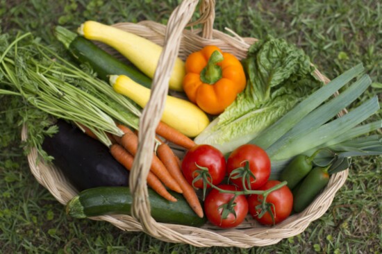 A bountiful basket of summer’s veggies.