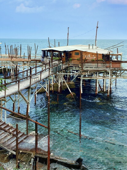 Trabocchi - wooden fishing stilt structures on the Adriatic coast