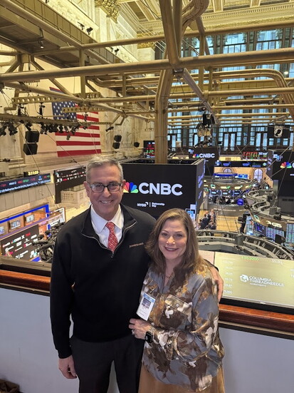 Dorothea Zando and Brian Laux at the Stock Exchange
