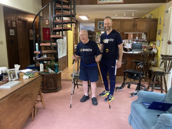 Jim receiving his Annual Physical Therapy Check-Up in his home.