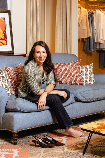 On Ivy: Top, Veronica Beard. 