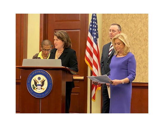 Jane Abraham presenting at the US House of Representatives for the American Women's History Museum.