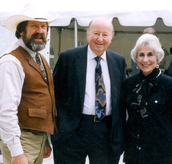 Sculptor Jay Hester, George Mitchell and Cynthia Woods-Mitchell