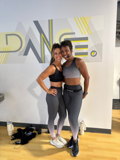 Tani (right) with Shanna Missett Nelson, President and CEO of Jazzercise, Inc.