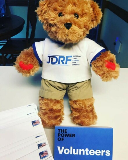 Rufus, the teddy bear with type 1, is the centerpiece of the JDRF Bag of Hope which is provided to children diagnosed with type 1 at any  partner hospitals.