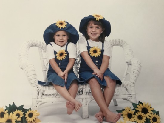 Smestad and her sister as young children.