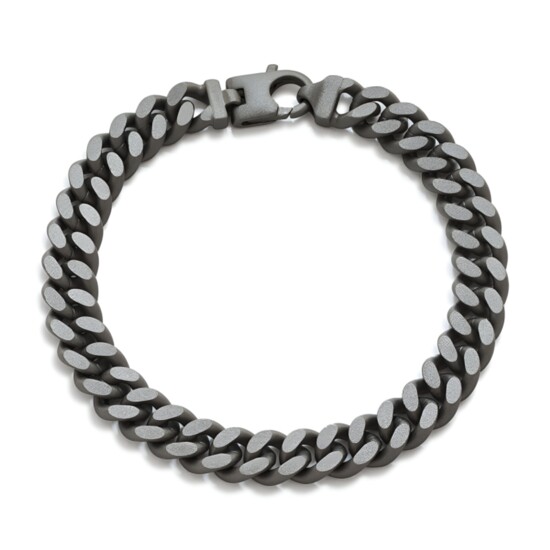 Sterling Silver & Black Rhodium Cuban Link Bracelet, $260.
