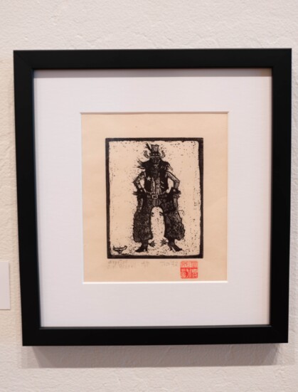 Ghost of C.M Russell, 1972 / Woodcut print on paper