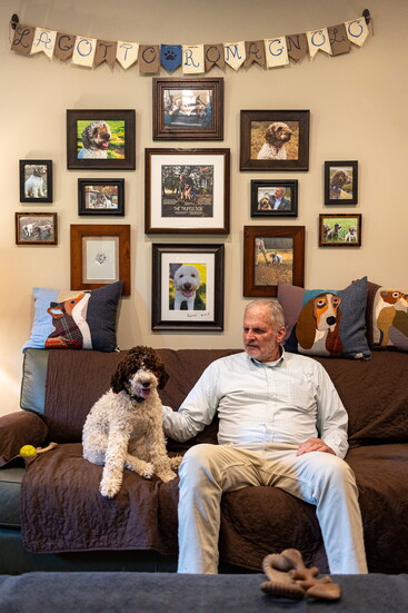 Blackberry Farm guests enjoy meeting the dogs who like to hang out on the couches in Jim's office
