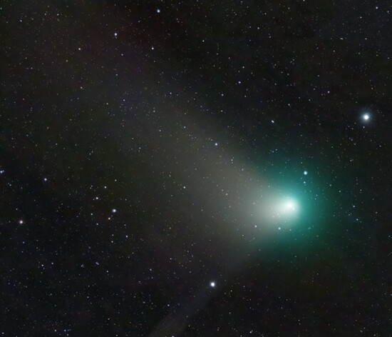 The so-called 'Green Comet' from Fall 2022. The green glow seen here comes from elements burning off as the comet approaches our Sun.  