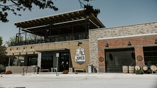 Jukes Ale Works sits in the heart of downtown Elkhorn, a vibrant spot with its outdoor patio, attached brewery, and welcoming vibe