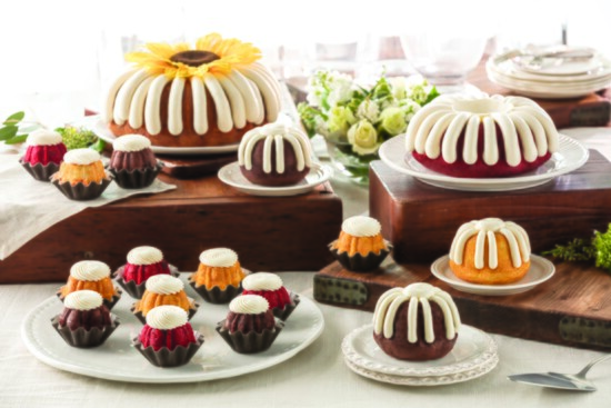 An assortment of bundt cake sizes are available at Nothing Bundt Cakes.