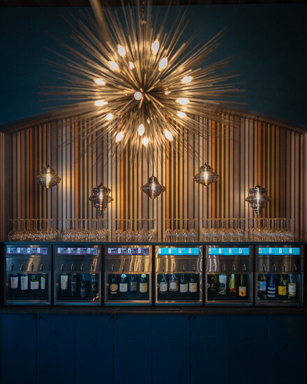 From Jubilee's wine wall, guests can taste wines from all over the world, one ounce at a time.