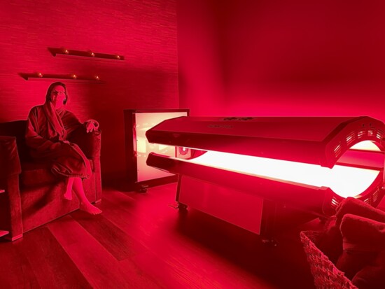 The Red Light Therapy bed at Woodhouse Spa in Ellisville