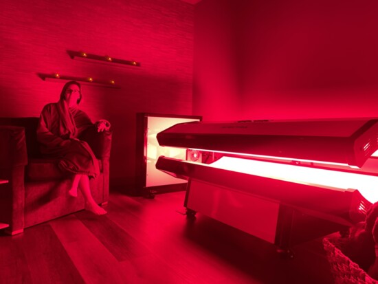 The Red Light Therapy bed at Woodhouse Spa in Ellisville