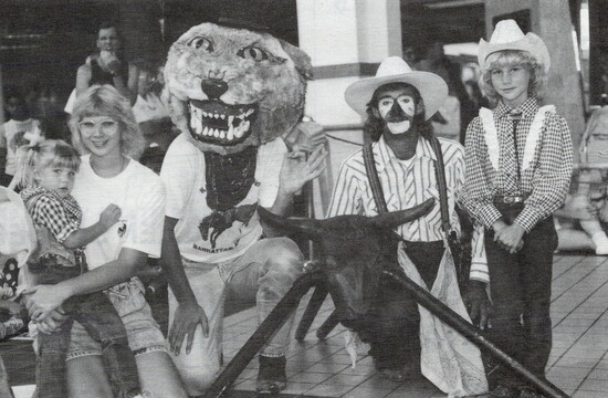 Willie the Wildcat at the kid's rodeo in the early 90s