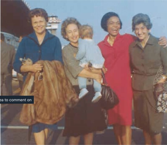Grandma Nora, Aunt Evelyn holding Kitt, Eartha,, and Jean Pomier, a family friend.