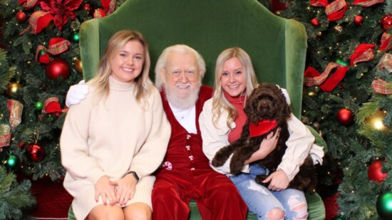 Cierra and Anna Marie with Santa Dan at North Point Mall