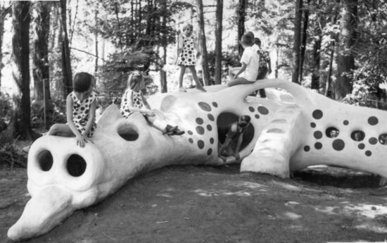 The original Deane's Children's Park dragon in 1966, shortly after it opened.
