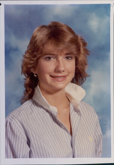 Her Staples High School yearbook photo. 
