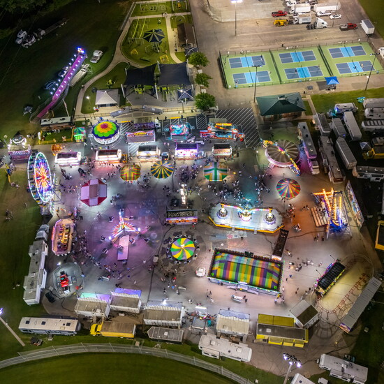 The Hendersonville Spring Carnival glowed brightly at night during the last week of May 2025.
