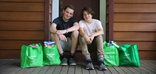 Jack and Paul Fecteau gather donations for the Bend Food Project