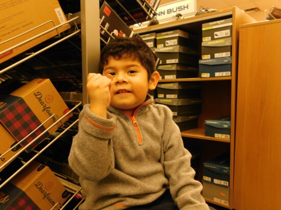 Along with warm clothes for winter, each child gets to select warm shoes or boots.