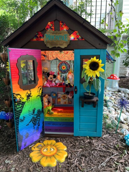 The playhouse is a site where children can borrow or swap toys. Credit: The Kindness Rocks Project (Va.)