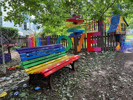 A rainbow bench offer positive vibes and inspiring messages. Credit: The Kindness Rocks Project (Va.)