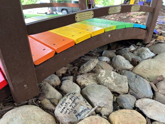 The Rainbow Bridge features memorials to beloved pets. Credit: The Kindness Rocks Project (Va.)