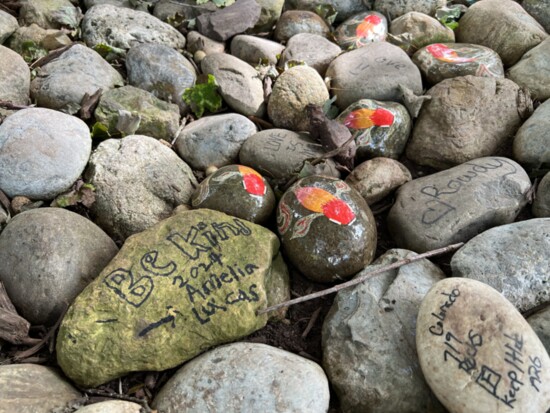 The project's painted rocks feature colorful art and meaningful words. Credit: The Kindness Rocks Project (Va.) 