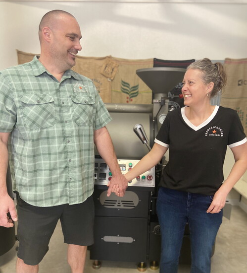 Pete and Jessica Dionne take extra care of coffee beans to provide the perfect natural roast
