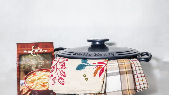 Emile Henry dutch oven with Wind & Willow soup mix