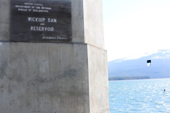 A launch site from the beach at Wickiup Dam is sandy, and it provides a scenic viewpoint to watch action on the water. 
