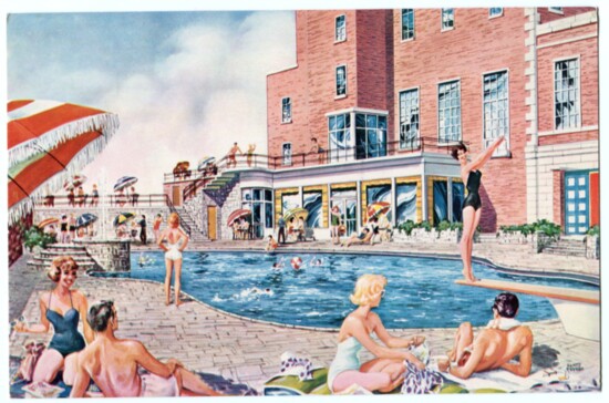 Andrew Johnson Swimming Pool Postcard