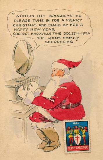 Harry Ijams’s cryptic Christmas card using the letters in “Santa Claus” (Ijams family collection)