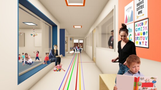 Corridor Rendering of New School