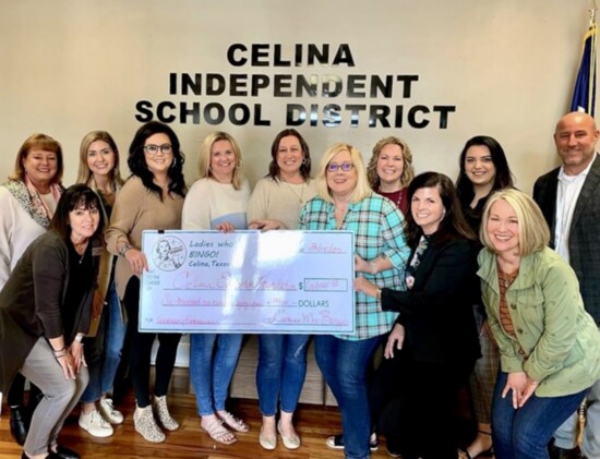 Celina Education Foundation is presented a donation check 
