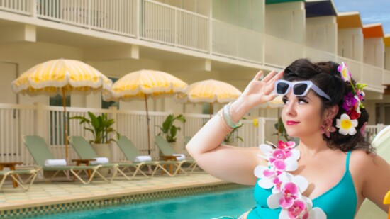 Macy has captured the essence of a mid century beach party at "The Lucine" 