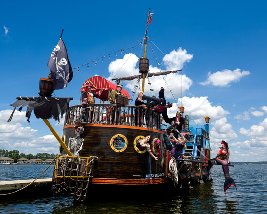 The pirate ship is available for tours through 1097 Watersports.
