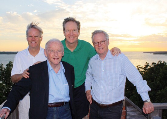 The Stewart brothers with their dad, 2010: Alan Stewart, Peter P. Stewart, David Stewart, and Peter B. Stewart.