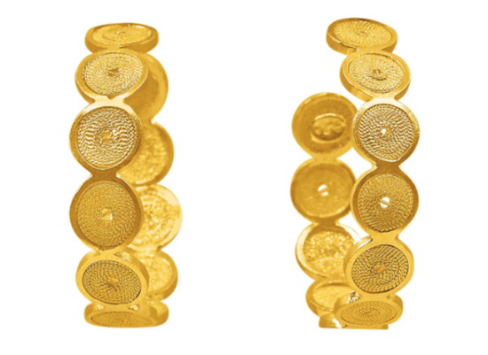 Olmox Fine Filigree Jewelry's Emeline Filigree Hoop Earrings.