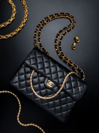 1997-99 Chanel Quilted Leather Jumbo Flap Bag.  Sold for over $5,600.