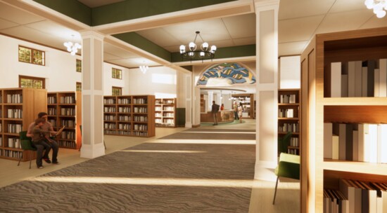 Rendering shows the future of the Long Branch Public Library.