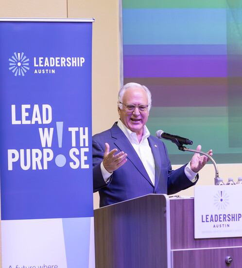 Mayor Kirk Watson speaks at a Leadership Austin event.