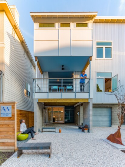 With two of her architecture school classmates, Donna Kacmar created a trio of townhouses to serve as the first homes they owned. Photo by Jon Henning. 