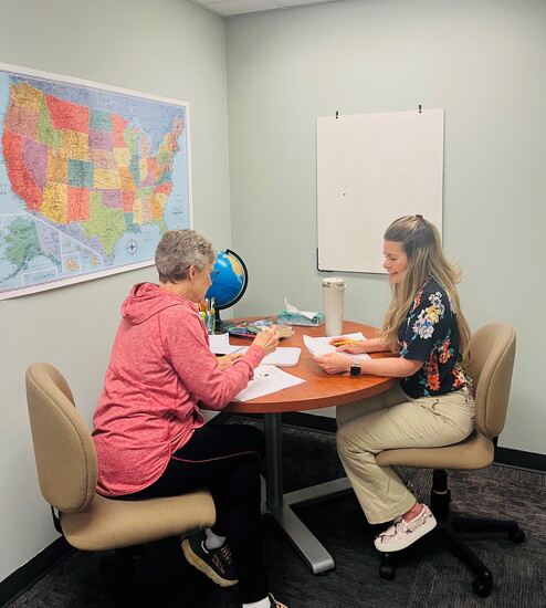 Mary and Mirian in Pam's class at The Learning Lab PC: Learning Lab